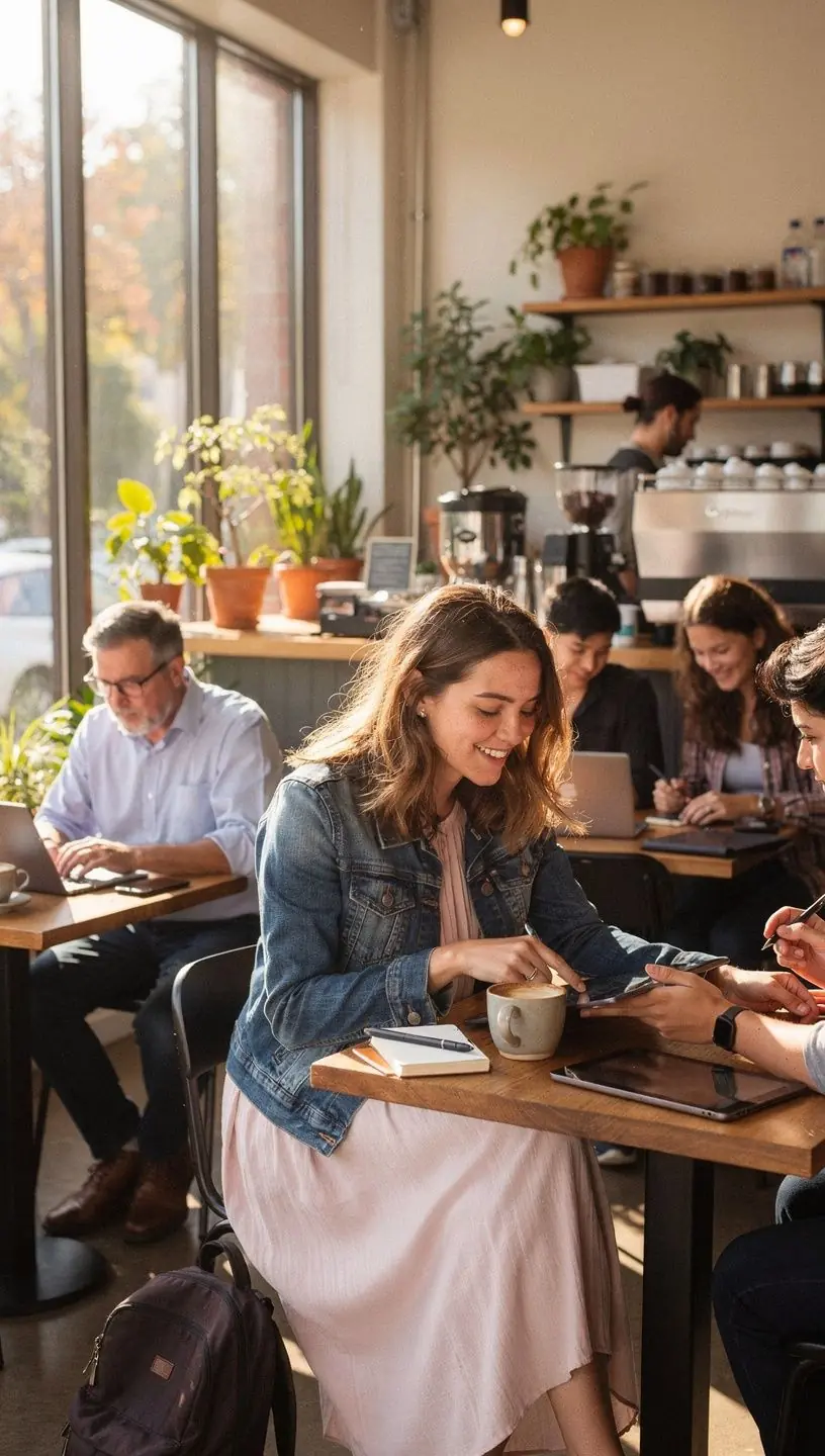 Close-up of hands typing on a laptop with smart home devices visible in the background, symbolizing connected technology adoption.